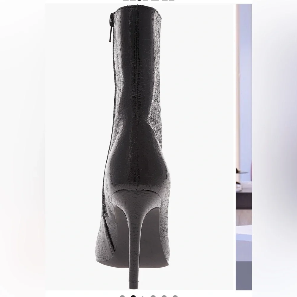 MIA Shiny Black Heeled Boots - Pointed-toe boot - Picture 3 of 7